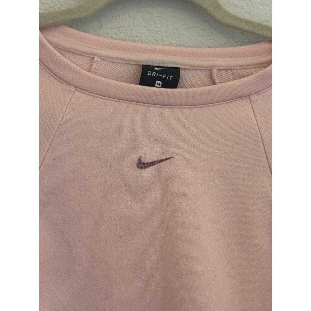 Nike Get Fit Fleece Crew Dri-Fit Echo Pink Women Cropped Sweatshirt M BV5059-682 - Picture 3 of 11